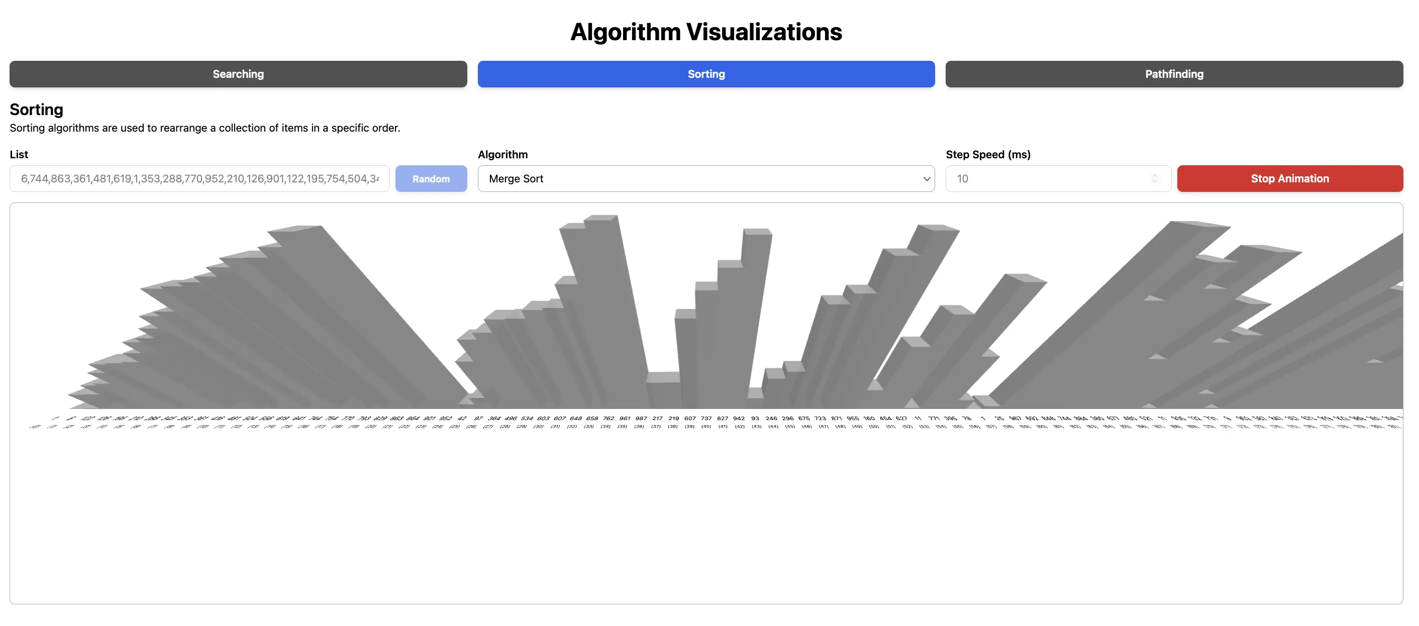 Algorithm Visualizer project screenshot